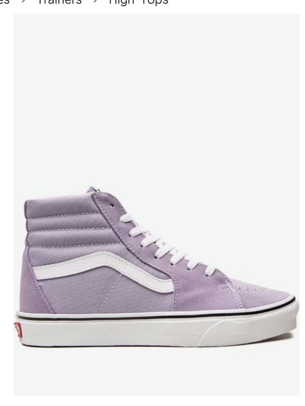 Vans Sk8-Hi High-Top Sneakers in Lavender and White